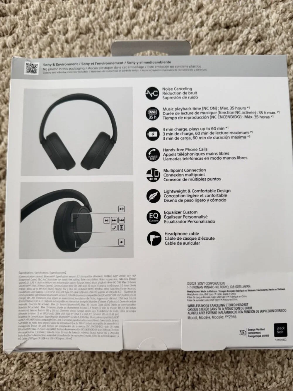 Sony WH-CH720N Wireless Noise-Canceling Headphones – Black | NEW IN BOX